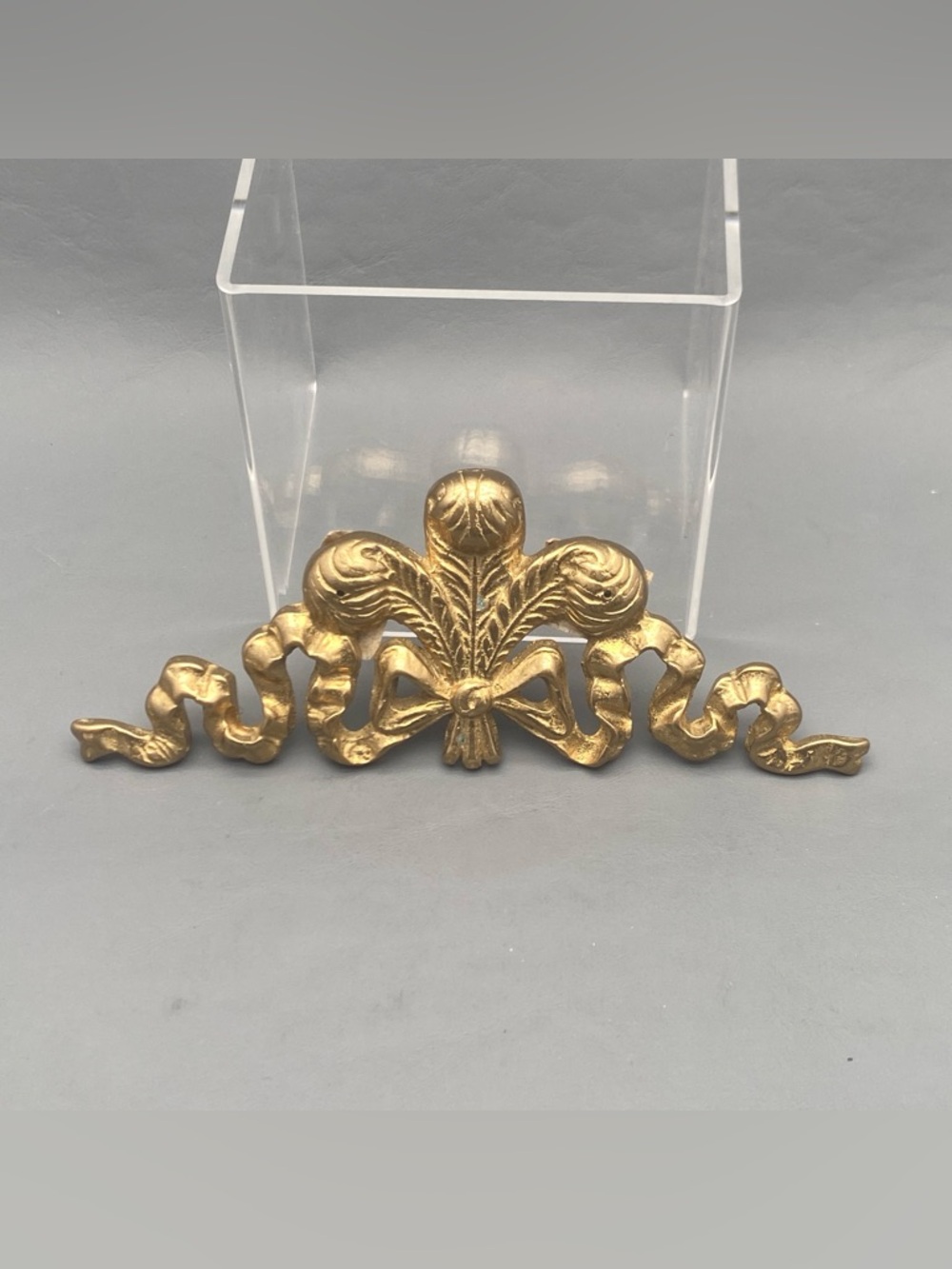 Vintage Solid Brass Bow Swag Wall Hanger